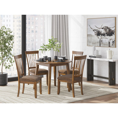 Tanan Extendable Round Solid Wood Base Dining Table