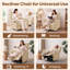 Fauteuil inclinable pivotant en cuir beige-810431875