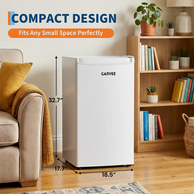 92L Compact Single Door Mini Fridge, Stainless Steel with 5 Temperature Settings, 83.1x47x44.9cm, 41dB Quiet Operation, Reversible Door & Adjustable Base for Bedroom, Kitchen, Office