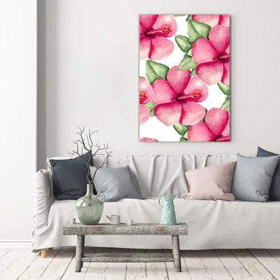 Tropical Flowers - Wrapped Canvas Print