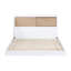 Lit double avec bibliothèque et tête de lit pour enfant, tête de lit blanche, sans sommier, taille compacte avec sommier tapissier, finition 2 tons, rangement