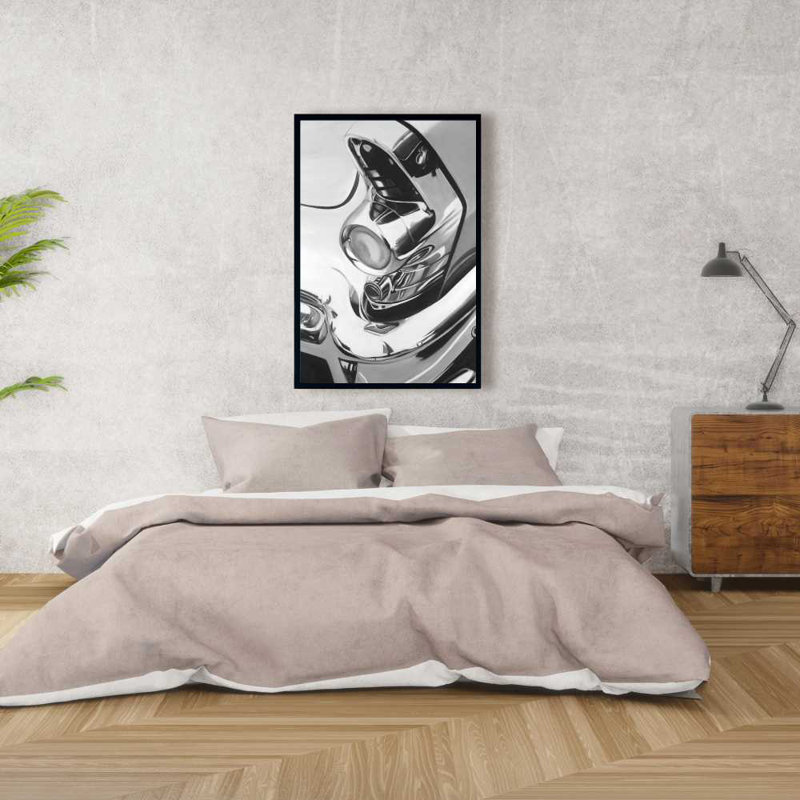 Beautiful chrome car - Bedroom Transportation canvas decor