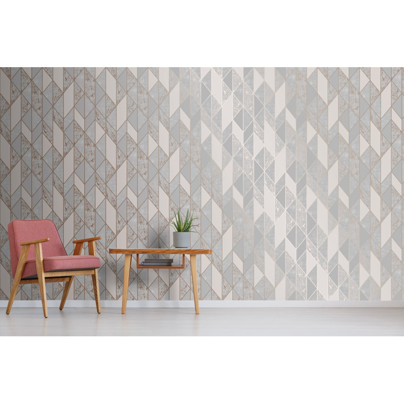 Milan Vinyl Wallpaper Double Roll, Rose Gold