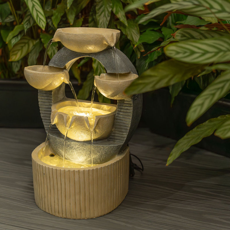 Oriscar Outdoor Cascade Fountain with Lights