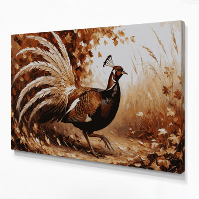 Oiseaux, art mural sur toile beige
