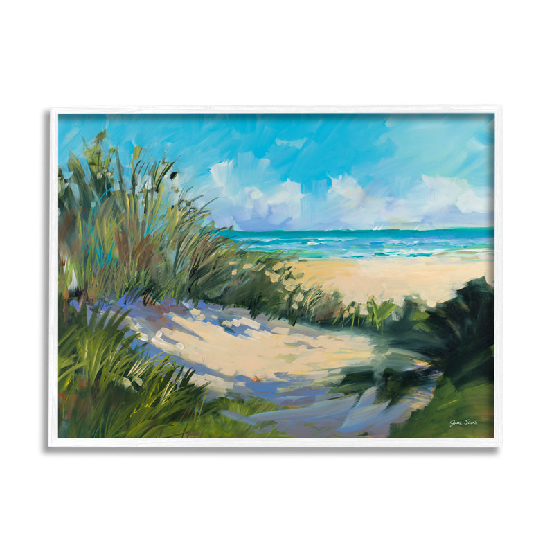 44_Beach Sand Dune Under Sunny Blue Sky Landscape, tendue sur toile par Jane Slivka, H 20 po x l 16 po