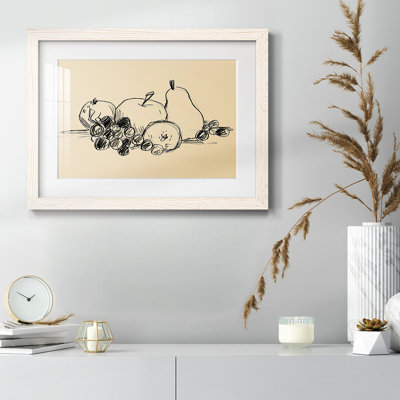 Graphite Fruit I, reproduction encadrée sur papier