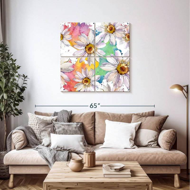 Harnek Color Splash Daisies, 38" H x 38" W