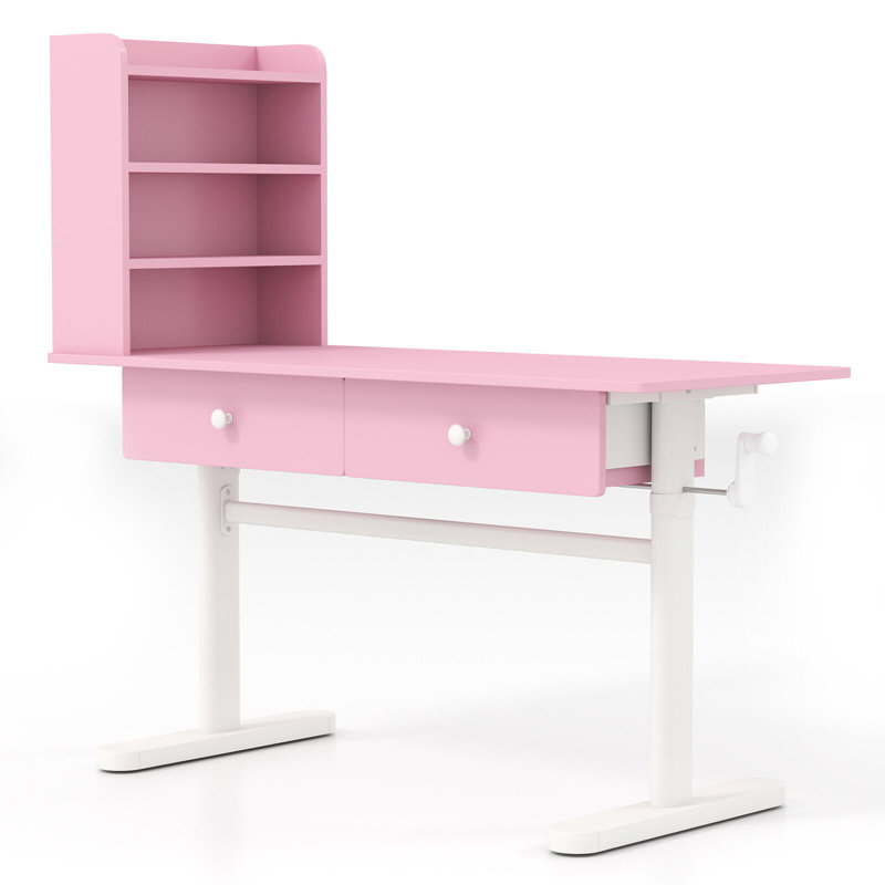 Table de manucure à hauteur réglable Artist avec tablette de rangement ouverte