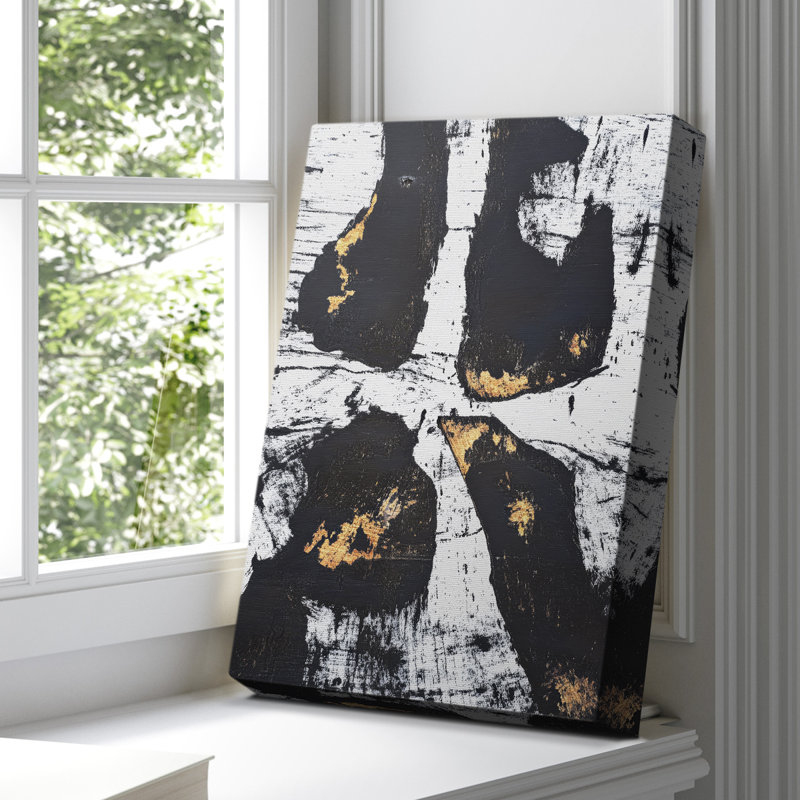 Toile tendue avec châssis abstrait CDLXIV, H 18 po x l 12 po
