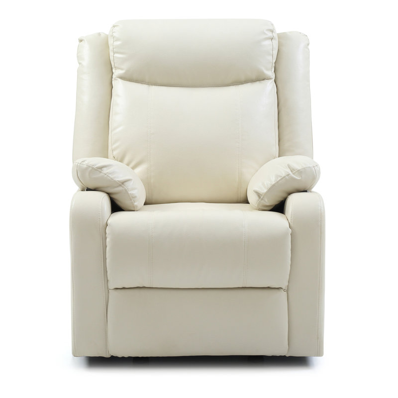 Contemporary Recliner Chair, Off White