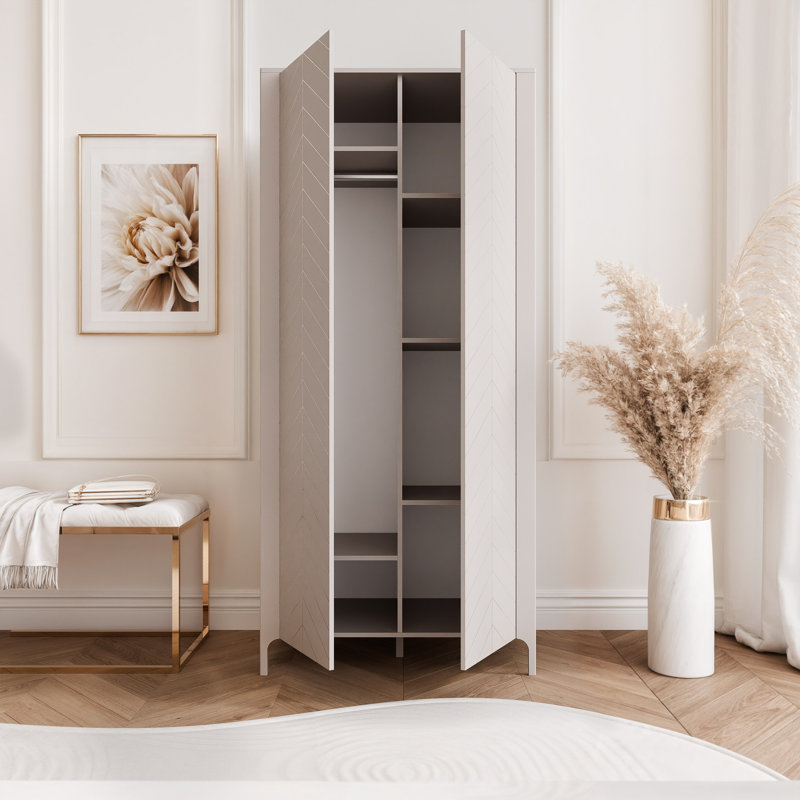 Manufactured Wood Wardrobe, Beige