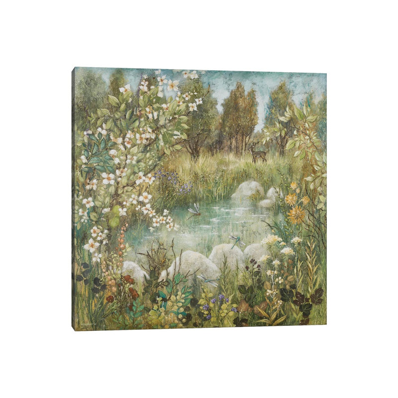 Enchanted Pond 1 Piece Wrapped Canvas Painting, 45.72 cm H x 45.72 cm W x 3.175 cm D