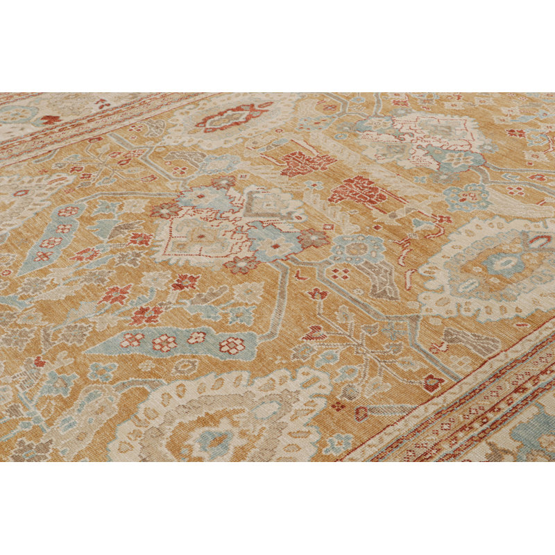 Oushak Hand Knotted Floral Area Rug, Rectangle 5' x 7'