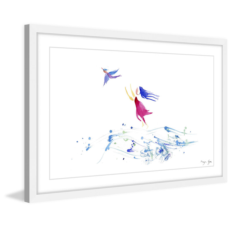 «Woman & Bird» par Maya Gur, reproduction encadrée, H 12 po x l 18 po x P 1,5 po
