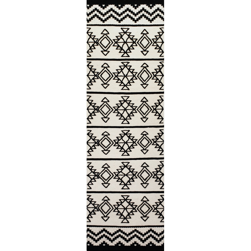Tapis tissé à la main Dhurrie, Tapis de couloir 2 pi 6 po x 8 pi