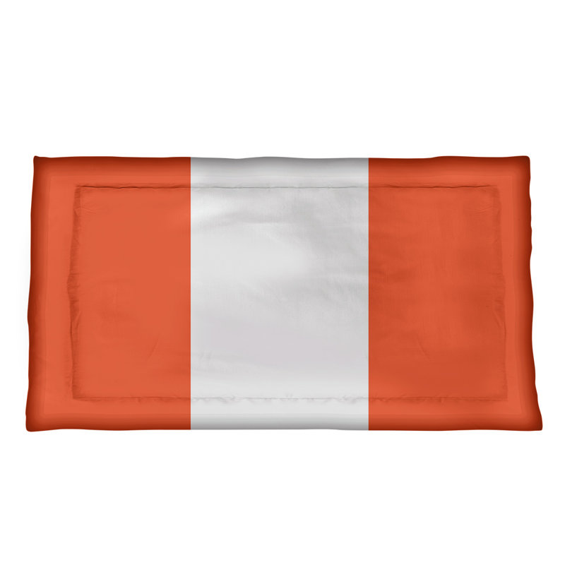 Chicago Throwback Football Striped Sham Set, King, Polyester, Orange/White