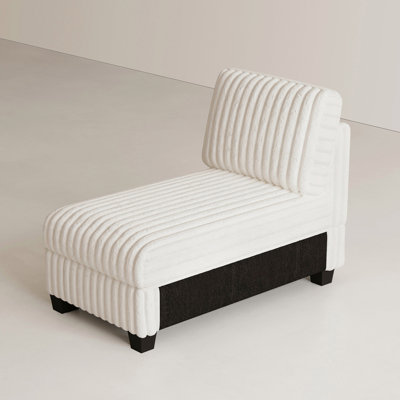 Module D de canapé en peluche en fausse fourrure de lapin, fauteuil sans accoudoir