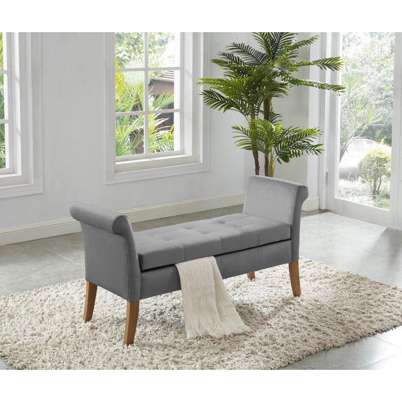 Banc de rangement rembourré Cargo, Gris
