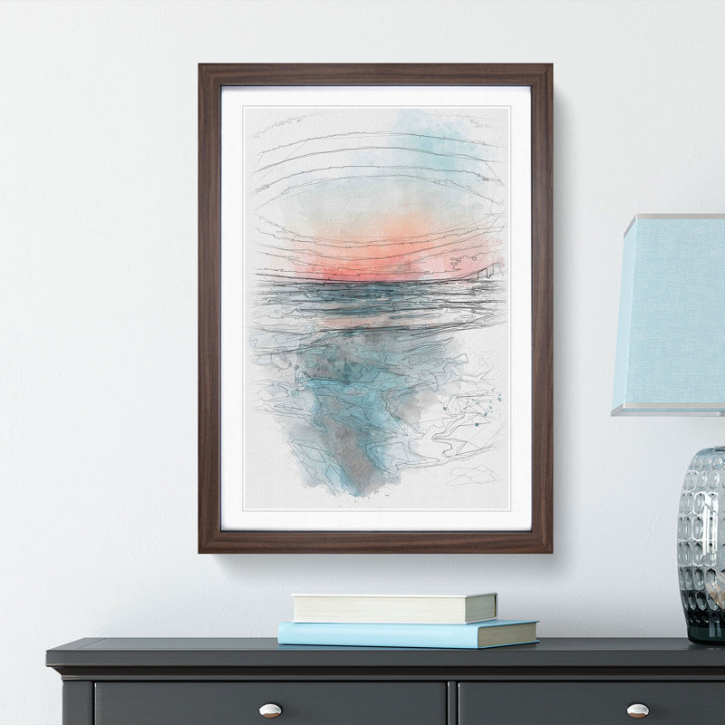 Panama City Beach In Florida - Single Picture Frame Painting on MDF, 63cm H x 45cm W x 2cm D, Walnut Framed