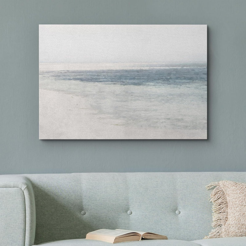 «Misty Fog Ocean Wave Beach Nature», reproduction sur toile, H 24 po x l 36 po x P 1,5 po, Toile tendue