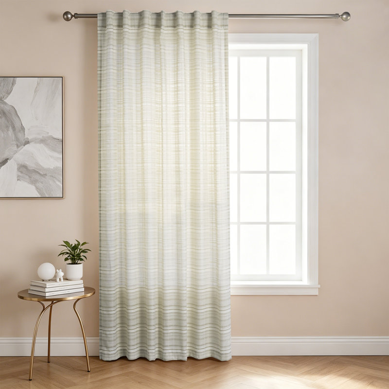Panneau de rideau semi-diaphane Boho, Khaki, 50" W x 84" L