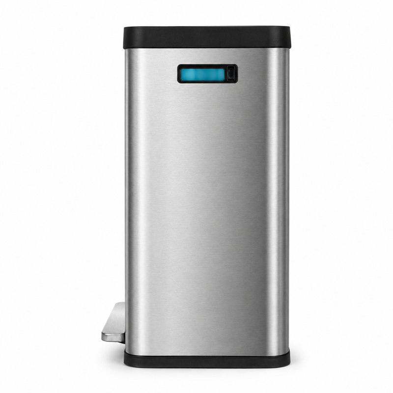 Poubelle à recyclage double en acier inoxydable 19 gallons avec contrôle des odeurs CleanAura et couvercle à fermeture en douceur Home Zone Living
