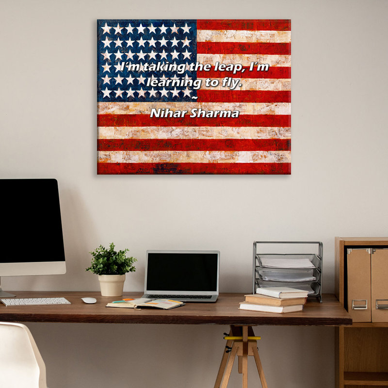 Artsy Quote "I’m taking the leap, I’m learning to fly." By Nihar Sharma Gallery Wrapped Canvas, 24" H x 17" W
