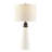 Tristan Triangular Ceramic and Wood Table Lamp