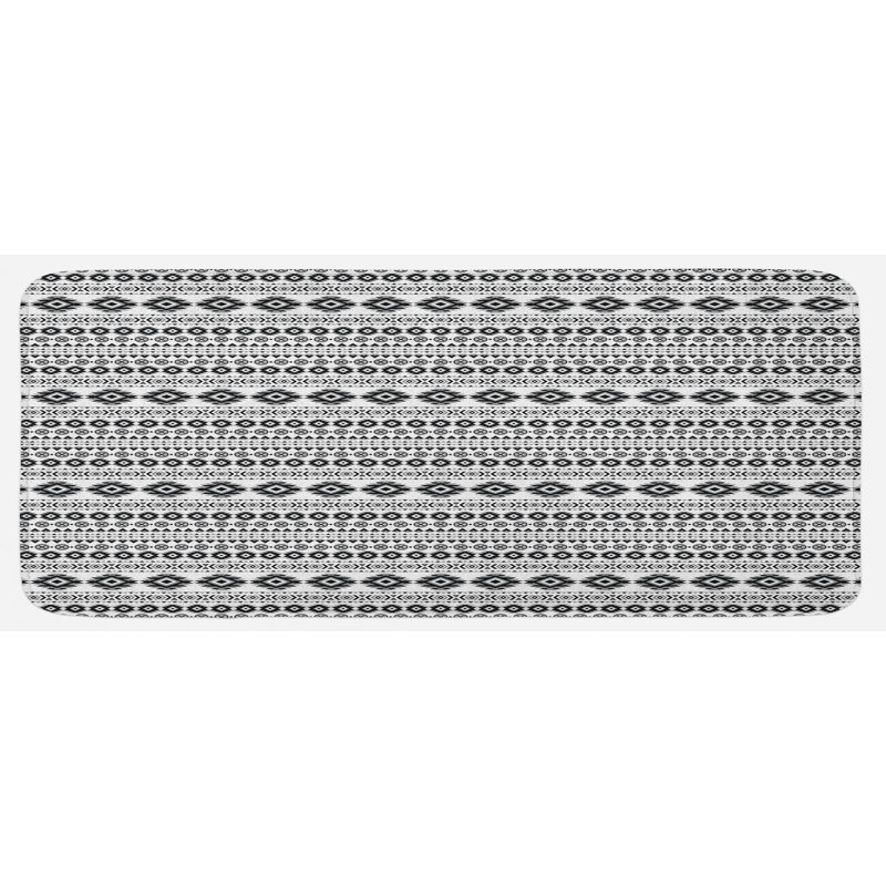 Eclectic Striped Synthetic Kitchen Mat