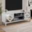Meuble télé glamour pour téléviseur de 65 pouces et plus avec tablettes ouvertes et armoires de rangement, parfait pour les salons modernes
