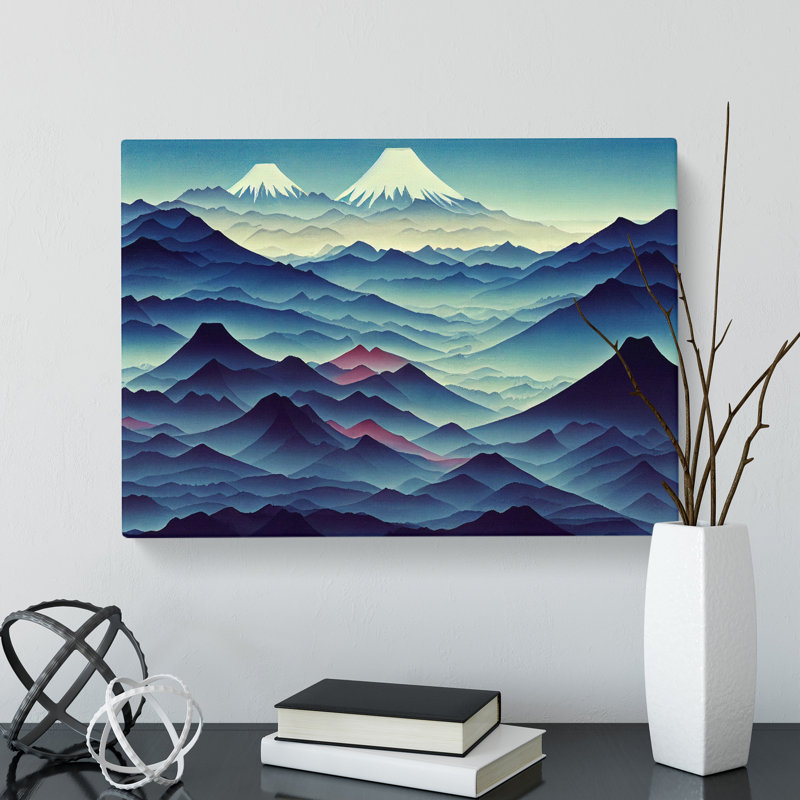 Adventurous Japanese Mountains - Wrapped Canvas, 50cm H x 76cm W x 3cm D