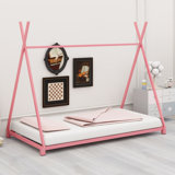 Metal House Platform Bed With Triangle Structure