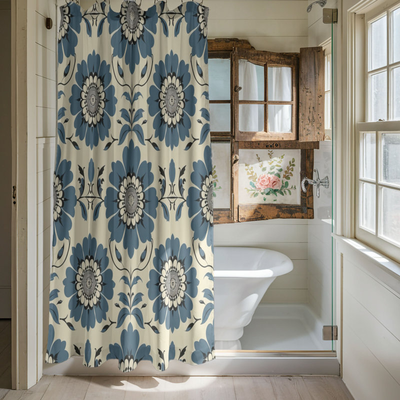 Antique Tile - Premium Shower Curtain, 74"H x 71"W