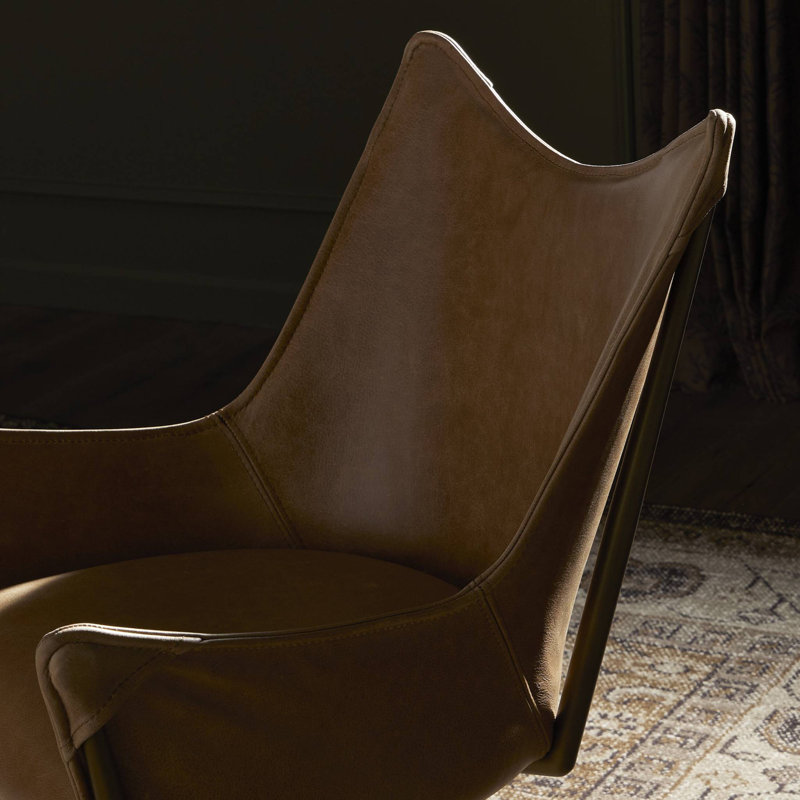 Truman Leather Swivel Office Chair, Taupe Brown