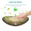 Élégant lavabo vasque en verre doré avec bonde escamotable chromée, lavabo de salle de bain en forme de bateau au-dessus du comptoir | Idée de cadeau