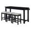 Ensemble de salle à manger à hauteur de comptoir 4 pièces avec table à hauteur de comptoir et tiroirs avec ports USB intégrés et 3 tabourets-1285720323-1285720321