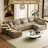 U-Shaped Corduroy Modular Sectional Cloud Sofa Deep Seat Corner Couch With Removable Ottoman-1425914277