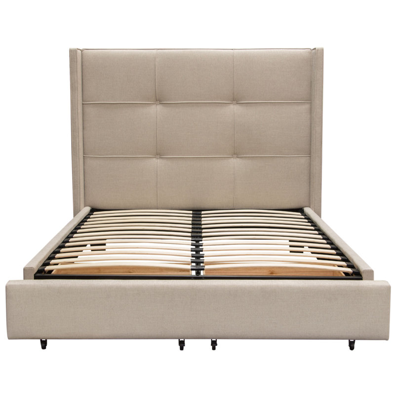 Beverly Upholstered Wingback Storage Bed