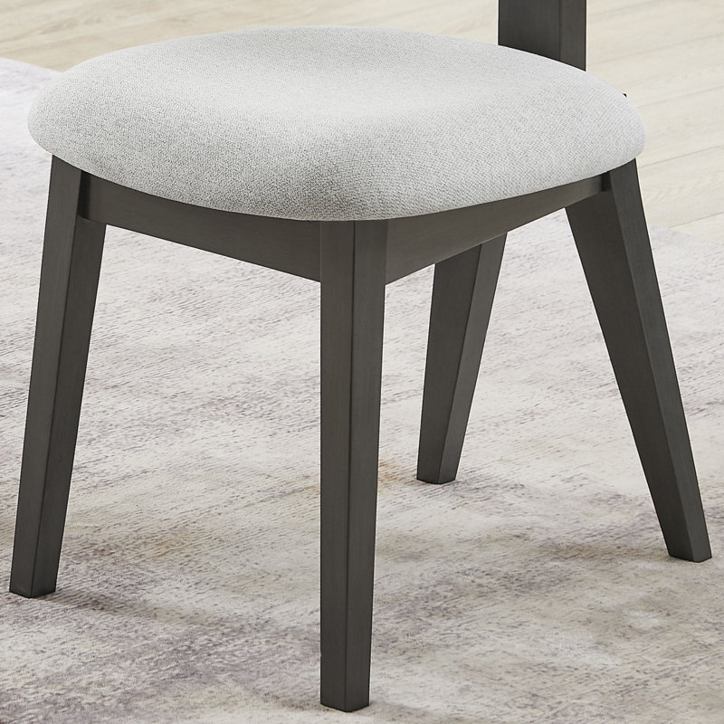 Ensemble de 2 chaises de salle à manger rembourrées en tissu gris clair Venezia