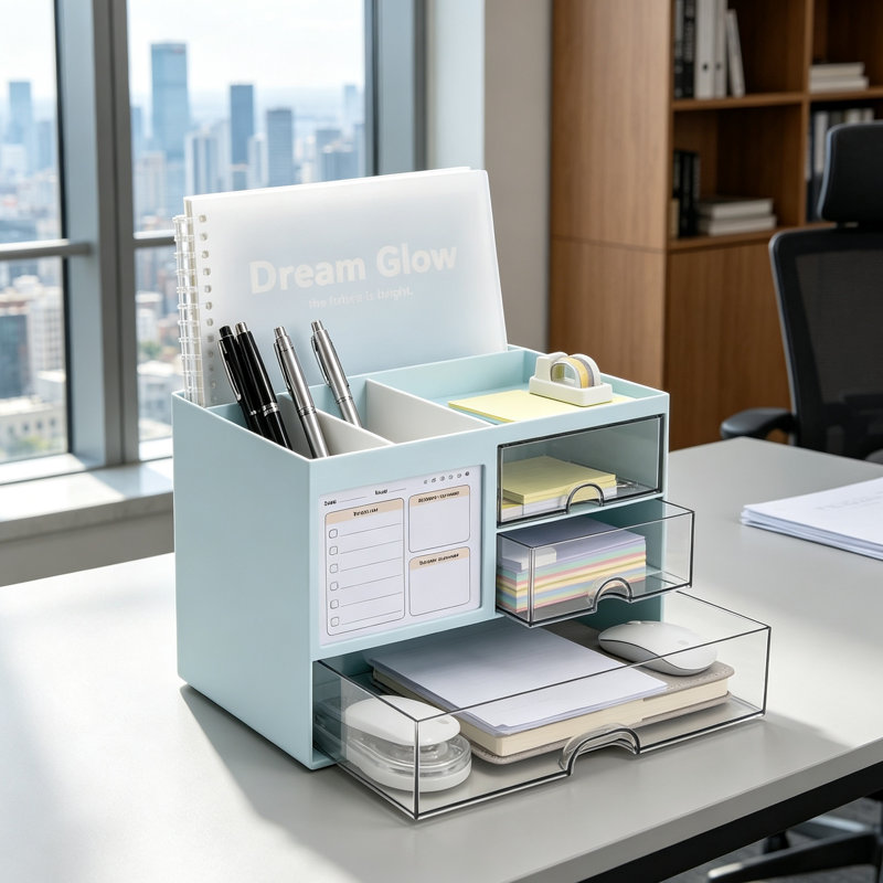 Versatile Desk Organizer with 3 Drawers & 5 Compartments for Tidy Workspace