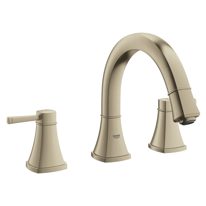 Geneva Deck Mounted Roman Tub Faucet, Brushed Nickel