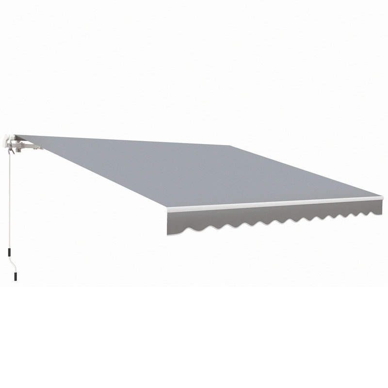 Auvent de terrasse à inclinaison manuelle, Gris, 116.1" W x 96.5" D