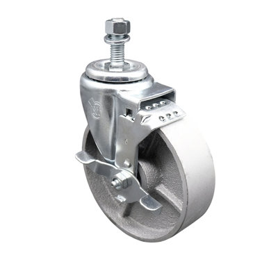 TS Caster w/5" Wheel&10mm Stem-4 Swvl w/Top Lck BRK