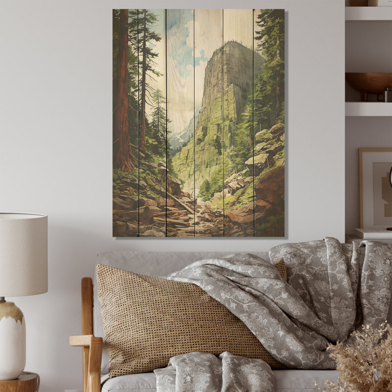 Majestic Giants Pine Tree - séquoia, art sur bois de pin naturel, H 40 po x l 30 po