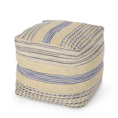 Pouf en tissu fabriqué à la main Western, mélange de laine et de chanvre durable, parfait pour les sièges et la décoration dans n'importe quelle pièce