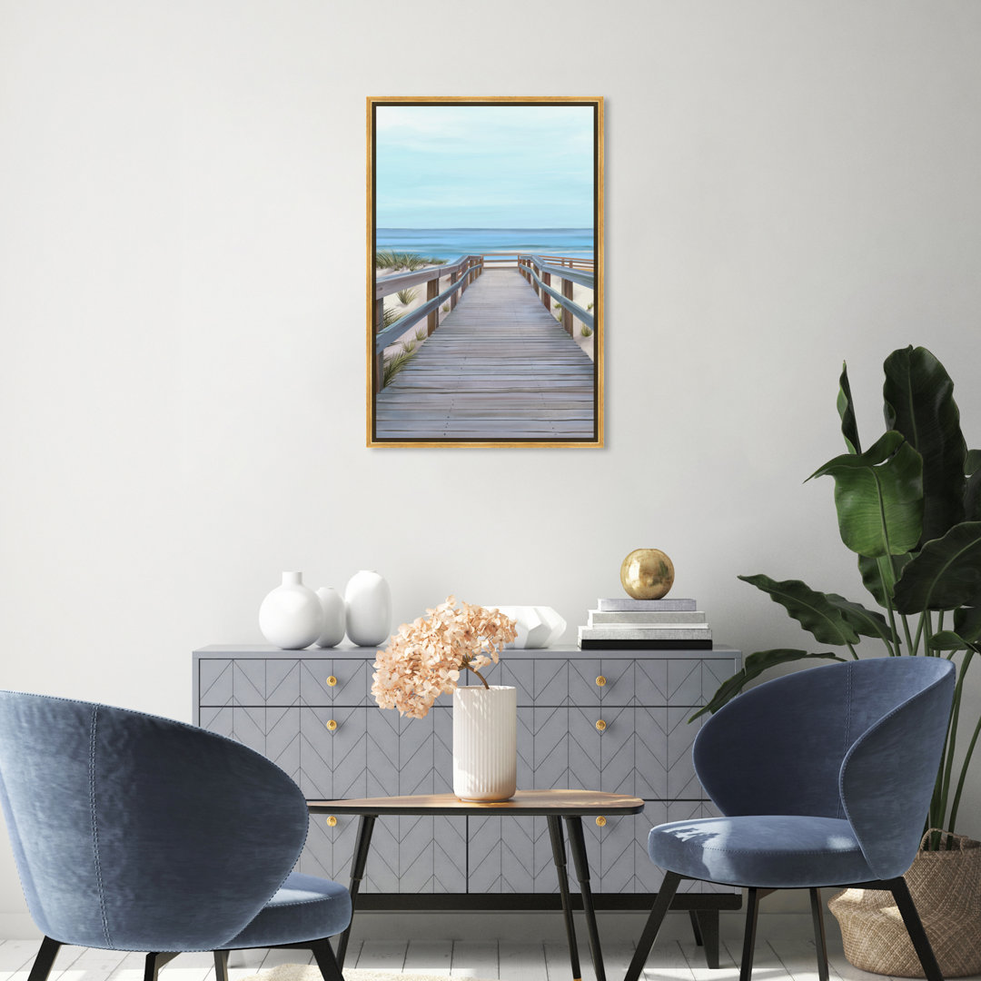 " Nautical And Coastal Beach With A View, Coastal Brown " Oliver Gal Prints 