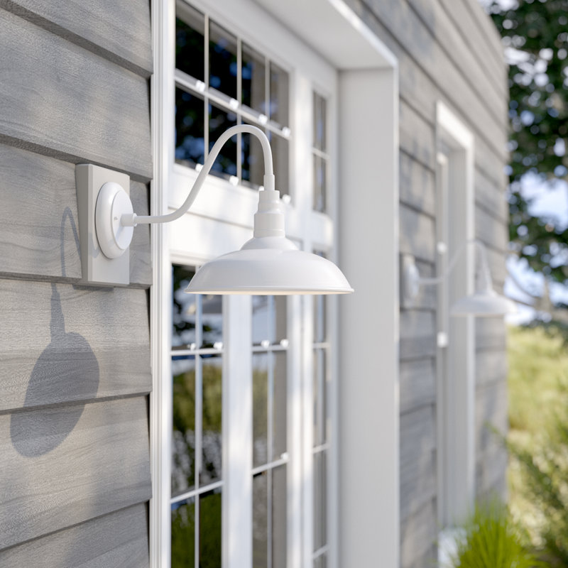 Luminaire de grange d'extérieur 15 po Ellesef, Blanc