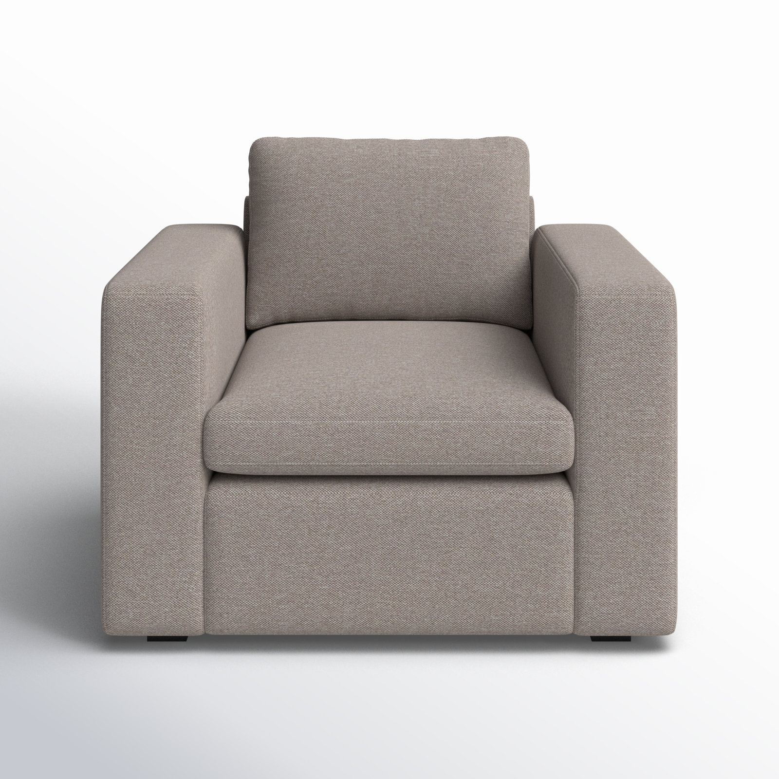 Benedict Oak Armchair, Mushroom Performance Basketweave