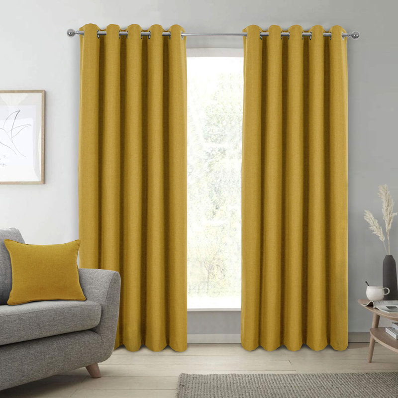 Altynai Blackout Curtain Pair, 114 W x 137 D cm, Orche